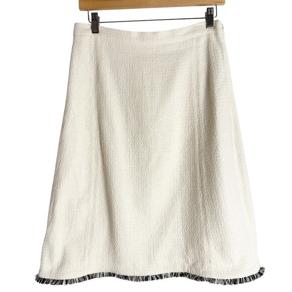 MaxMara Dresses & Skirts - MaxMara Weekend Cream Tweed A-Line Knee Length Skirt Size 8
